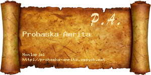 Prohaska Amrita névjegykártya